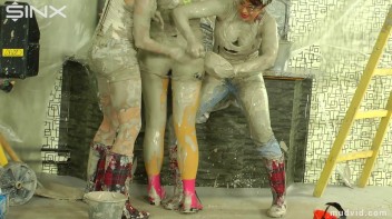 Naughty construction girls get messy with plaster Screencap 62 on www.sinx.com