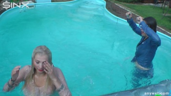 Besties Nearly Get Caught Playing In Backyard Pool! Screencap 26 on www.sinx.com