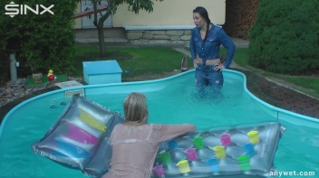 Besties Nearly Get Caught Playing In Backyard Pool! Screencap 40 on www.sinx.com