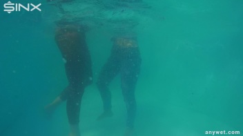 Besties Nearly Get Caught Playing In Backyard Pool! Screencap 8 on www.sinx.com