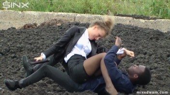 Muddy Mixed Wrestling For Arguing Couple - Cam 2 Screencap 10 on www.sinx.com