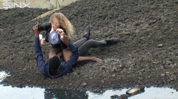 Muddy Mixed Wrestling For Arguing Couple - Cam 2 Screencap 17 on www.sinx.com