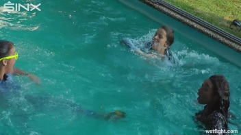 Three wild girls in pool cat fight Screencap 23 on www.sinx.com