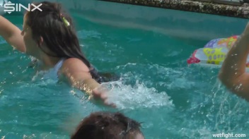 Three wild girls in pool cat fight Screencap 33 on www.sinx.com