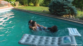 Three wild girls in pool cat fight Screencap 39 on www.sinx.com