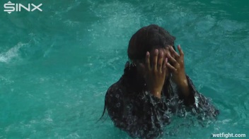 Three wild girls in pool cat fight Screencap 11 on www.sinx.com