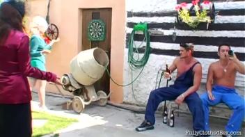 Fully Clothed Freaks Find Their Blue Collar Treats! Screencap 2 on www.sinx.com