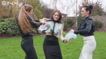 Clothes Ripping Catfight For Stunning Trio Screencap 2 on www.sinx.com