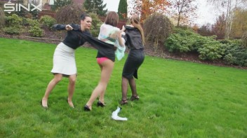Clothes Ripping Catfight For Stunning Trio Screencap 5 on www.sinx.com