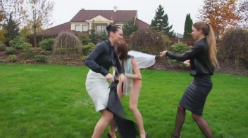Clothes Ripping Catfight For Stunning Trio Screencap 7 on www.sinx.com