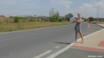 Blonde Bimbo Hitch Hiker Loves His Piss Screencap 1 on www.sinx.com