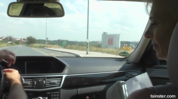 Blonde Bimbo Hitch Hiker Loves His Piss Screencap 5 on www.sinx.com