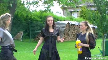 Three Beauties Make A Mess Of Themselves In The Backyard Screencap 50 on www.sinx.com