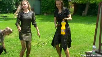 Three Beauties Make A Mess Of Themselves In The Backyard Screencap 71 on www.sinx.com