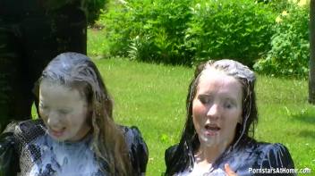 Three Beauties Make A Mess Of Themselves In The Backyard Screencap 87 on www.sinx.com