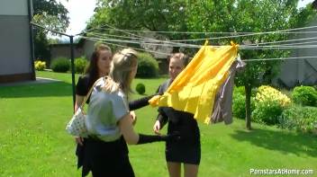 Three Beauties Make A Mess Of Themselves In The Backyard Screencap 9 on www.sinx.com