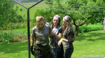 Three Beauties Make A Mess Of Themselves In The Backyard Screencap 92 on www.sinx.com
