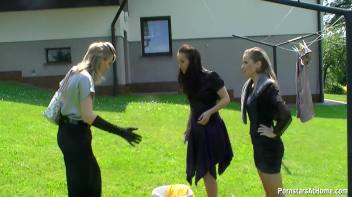 Three Beauties Make A Mess Of Themselves In The Backyard Screencap 10 on www.sinx.com