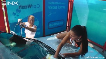 Playful Twins Get Drenched While Washing Car Screencap 28 on www.sinx.com