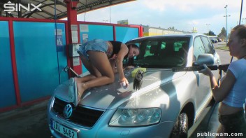 Playful Twins Get Drenched While Washing Car Screencap 36 on www.sinx.com