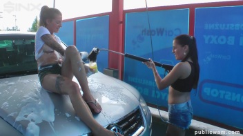 Playful Twins Get Drenched While Washing Car Screencap 51 on www.sinx.com