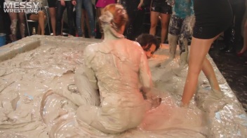 Messy Wrestling: Fashion Freaks Throw Down In The Mud - Watch Them Roar! Screencap 39 on www.sinx.com