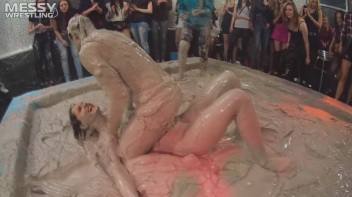 Messy Wrestling: Fashion Freaks Throw Down In The Mud - Watch Them Roar! Screencap 77 on www.sinx.com