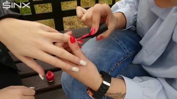 Long Nails Get Painted By Babe Screencap 5 on www.sinx.com