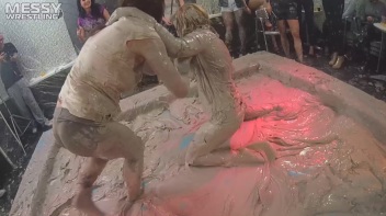 Messy Wrestling: 2 Power Packed Audience Mud Brawl Blasts Them All! Let's Get Messyyyyyyy!!! Screencap 53 on www.sinx.com