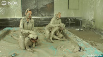 Wet and Messy Mud Wrestling Screencap 2 on www.sinx.com