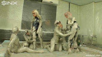 Wet and Messy Mud Wrestling Screencap 27 on www.sinx.com