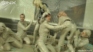 Wet and Messy Mud Wrestling Screencap 33 on www.sinx.com