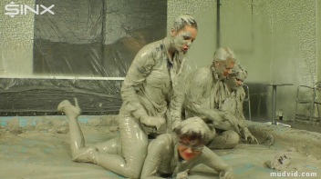 Wet and Messy Mud Wrestling Screencap 1 on www.sinx.com