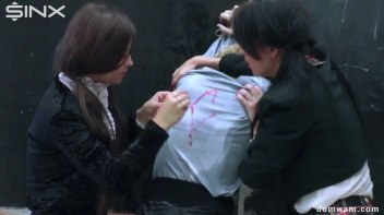 Bratty Schoolgirls Tie Up Their Teacher For WAM Fun - Cam 1 Screencap 91 on www.sinx.com