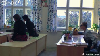 Bratty Schoolgirls Tie Up Their Teacher For WAM Fun - Cam 1 Screencap 4 on www.sinx.com