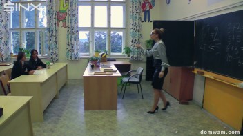 Bratty Schoolgirls Tie Up Their Teacher For WAM Fun - Cam 1 Screencap 40 on www.sinx.com