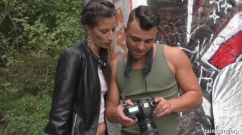 Brunette Model Takes His Jizz And Piss Screencap 8 on www.sinx.com
