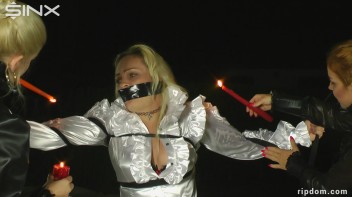 Hot Blonde Strung Up In Her Shredded Clothes And Suffering - 1 Screencap 23 on www.sinx.com