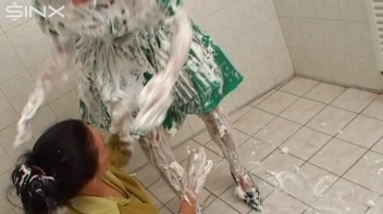 Two Messy Babes Covered In Foam Screencap 23 on www.sinx.com