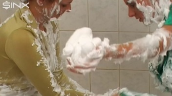 Two Messy Babes Covered In Foam Screencap 49 on www.sinx.com
