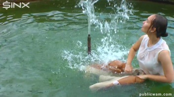 Brunette's Wet And Messy Water Frolic Screencap 26 on www.sinx.com