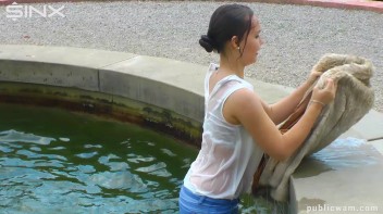 Brunette's Wet And Messy Water Frolic Screencap 33 on www.sinx.com