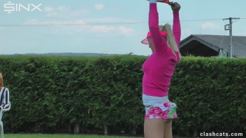 Tennis Girls Catfight and Get Soaking Wet - Cam 2 Screencap 2 on www.sinx.com