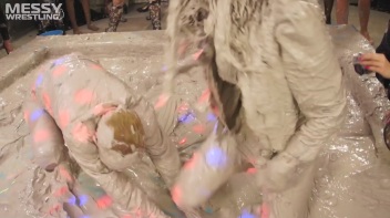 Messy Wrestling: Mud Madness!  No Stopping Till Fully Covered In Slop! Screencap 21 on www.sinx.com