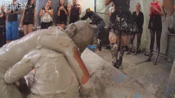 Messy Wrestling: Mud Madness!  No Stopping Till Fully Covered In Slop! Screencap 32 on www.sinx.com