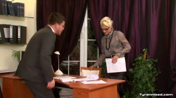 Boss Gets Punished By Big Black Strap-On Screencap 1 on www.sinx.com