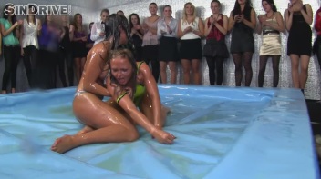 Oily Wrestling: Jenna Lovely vs. Nicole Vice & Erika vs. Tanya Screencap 35 on www.sinx.com