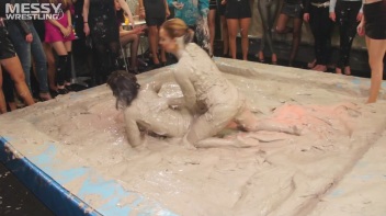 Messy Wrestling: Fashion Freaks Throw Down In The Mud - Watch Them Roar! Screencap 29 on www.sinx.com
