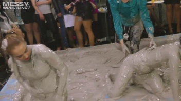 Messy Wrestling: Fashion Freaks Throw Down In The Mud - Watch Them Roar! Screencap 31 on www.sinx.com