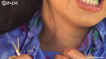 Busty Brunette Rips Her Top To Shreds Screencap 43 on www.sinx.com